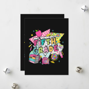 Tarjeta Festiva Maestros Estudiantes Retro 90s Regreso a la Escuel