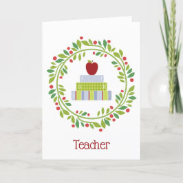 Tarjeta Festiva Maestros Navidades Wreath