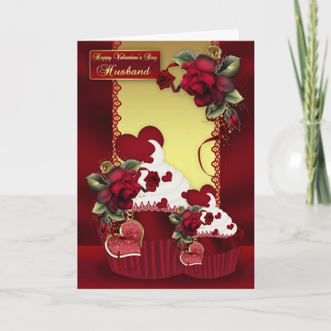 Tarjeta Festiva Magdalena del el día de San Valentín del marido y (Anverso)