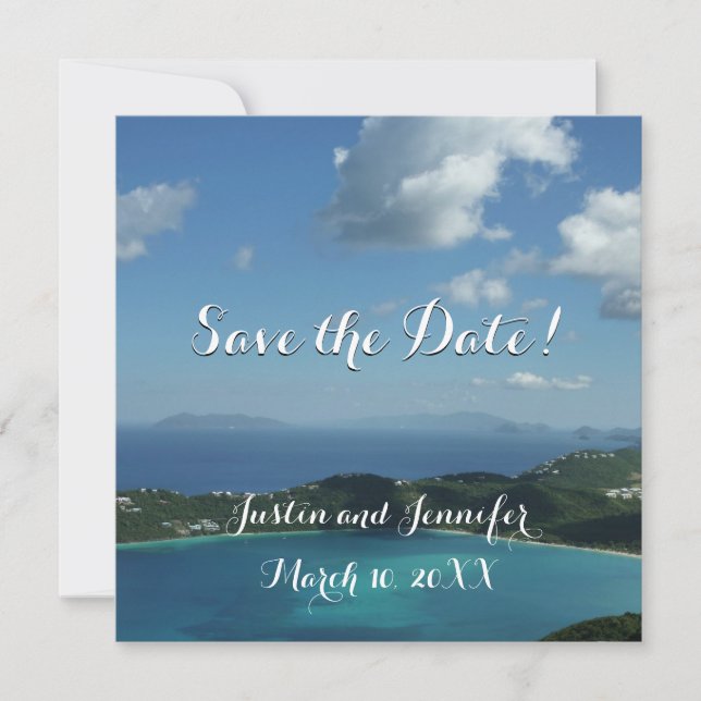 Tarjeta Festiva Magens Bay, St. Thomas Boda Save the Date (Anverso)