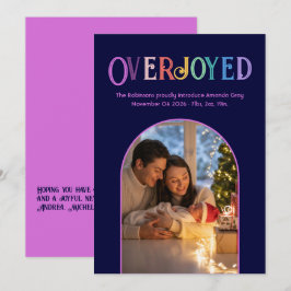 Tarjeta Festiva Magenta Pop Xmas Nacimiento Bebé Foto