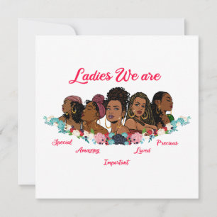 Tarjeta Festiva Magia chica negra, melanina, sista, esquí marrón