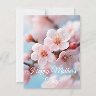 Tarjeta Festiva Magia de Flor de Cerezo Rosa