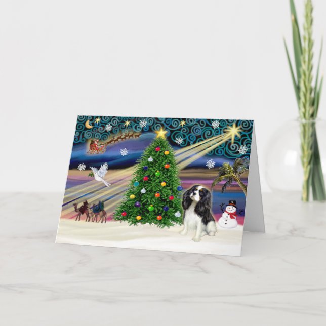 Tarjeta Festiva Magia de Navidad-Cavalier Tri5 (Anverso)