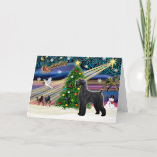 Tarjeta Festiva Magia de Navidad-Schnauzer-Gigante-Negro