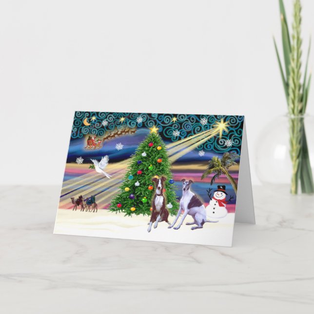 Tarjeta Festiva Magia de Navidad-Whippet9y10 (Anverso)