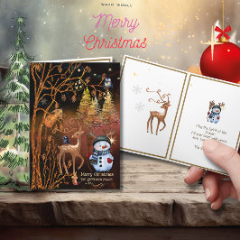 Tarjeta Festiva Magia de navidades - Animales de Woodland Cute
