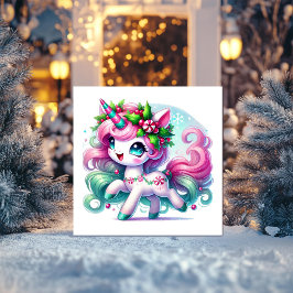 Tarjeta Festiva Magia de Unicornio de Remolino de Caramelo
