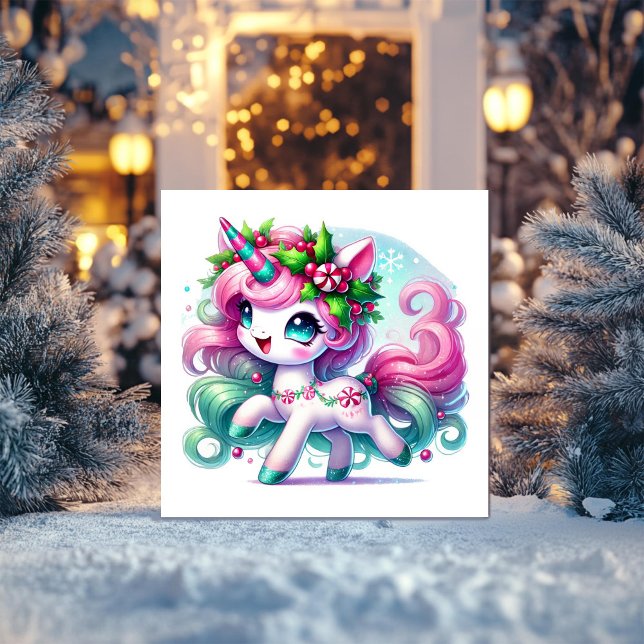 Tarjeta Festiva Magia de Unicornio de Remolino de Caramelo (Subido por el creador)