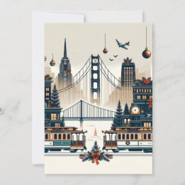 Tarjeta Festiva Magia Navideña de la Puerta Dorada San Francisco N