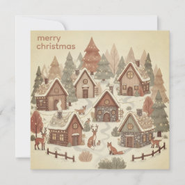 Tarjeta Festiva Magical Forest Boho Christmas