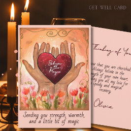 Tarjeta Festiva Magical Hands Heart Get Well Soon Healing Card