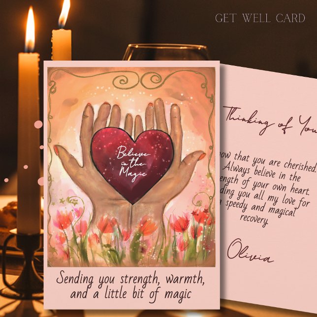 Tarjeta Festiva Magical Hands Heart Get Well Soon Healing Card (Magical Hands Heart Get Well Soon Healing Card)