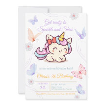 Magical Pink Unicorn Birthday Card for Girls