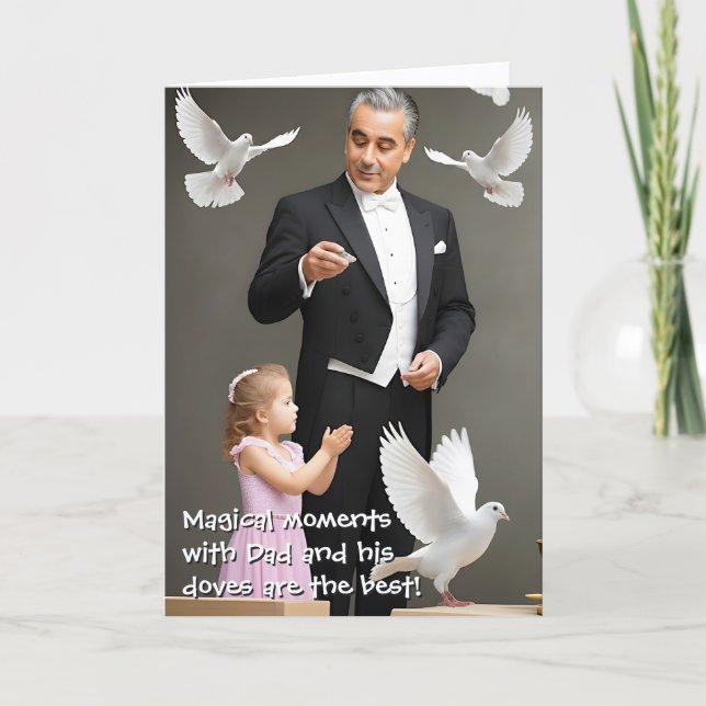 Tarjeta Festiva Magician Dad and Daughter (2) - Father's Day (Anverso)