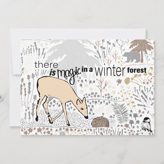 Tarjeta Festiva Mágico Bosque Navideño (Anverso)