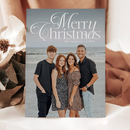 Tarjeta Festiva Magnífica escritura tipografía Feliz foto navideña