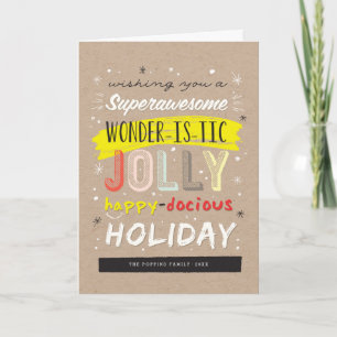 Tarjeta Festiva Magnífica maravilla Jolly Happydocious Fun