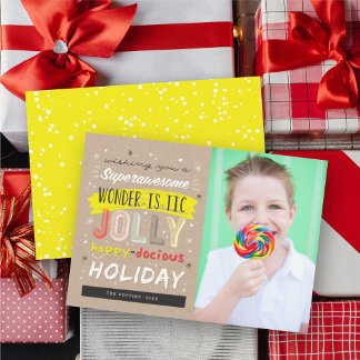 Tarjeta Festiva Magnífica maravilla Jolly Happydocious Photo