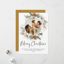 Tarjeta Festiva Magnífica tipografía botánica | 1 Navidades de fot