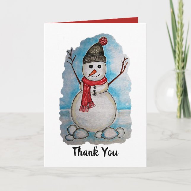 Tarjeta Festiva Magnífico diseño de acuarela de nieve (Anverso)