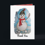 Tarjeta Festiva Magnífico diseño de acuarela de nieve<br><div class="desc">Magnífico y feliz diseño de acuarela de snowman. Diseñado para los amantes del invierno y del muñeco de nieve. Cambie las palabras y el color de fondo si lo desea.</div>