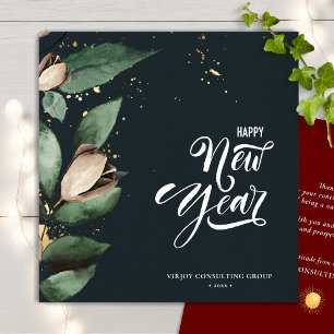 Tarjeta Festiva Magnolia Gold   Empresas Feliz Año Nuevo