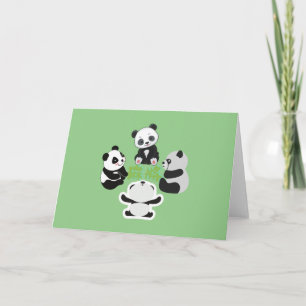 Tarjeta Festiva Mahjong Panda Cute Funny