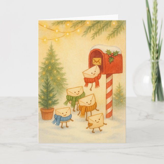 Tarjeta Festiva Mailbox to the North Pole - Winter Warmup (Anverso)