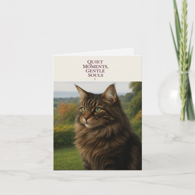 Tarjeta Festiva Maine Coon Cat Sympathy Card | Quiet Moments (Anverso)