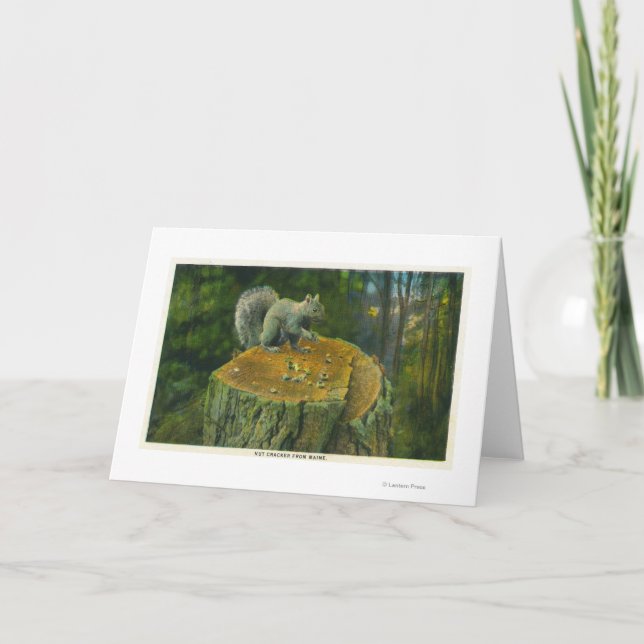 Tarjeta Festiva MaineA Little Nutcracker Squirrel de Maine (Anverso)