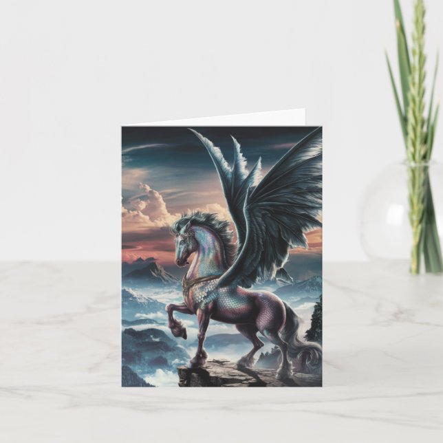 Tarjeta Festiva Majestic Wingen Horse Blank Card (Anverso)