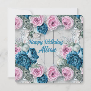 Tarjeta Festiva Majestuoso Ladrillo Blanco Shabby Nautica Pale Pin
