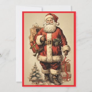 Tarjeta Festiva MAKOM1000- Vintage Santa Claus Postcard