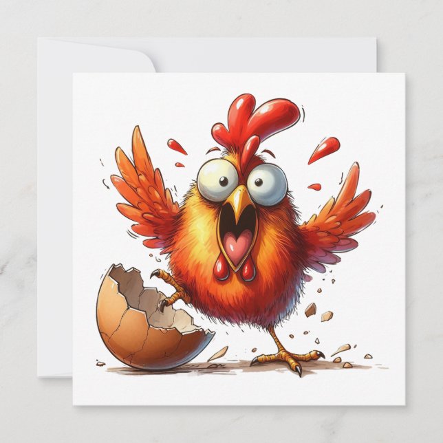 Tarjeta Festiva MAKOM: Clipart de pollo acuático (Anverso)