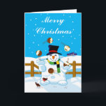 Tarjeta Festiva Malabarista Snowman<br><div class="desc">Malabarista Snowman</div>
