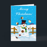 Tarjeta Festiva Malabarista Snowman<br><div class="desc">Malabarista Snowman</div>