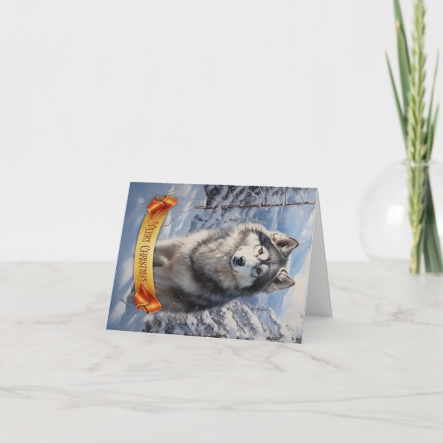 Tarjeta Festiva Malamute de Alaska (Anverso)
