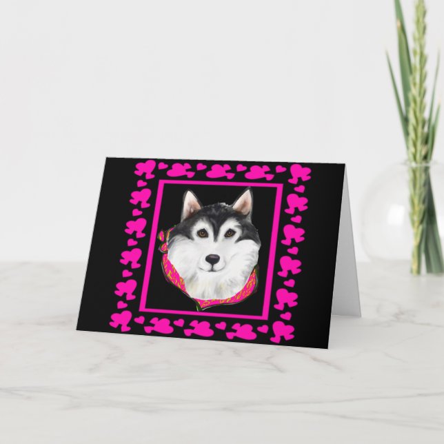 Tarjeta Festiva Malamute de Alaska (Anverso)