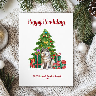 Tarjeta Festiva Malamute Happy Howlidays Card