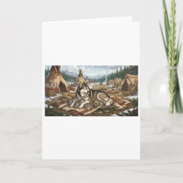 Tarjeta Festiva Malamute Madre "Tarjeta del Día de la Madre" Versi
