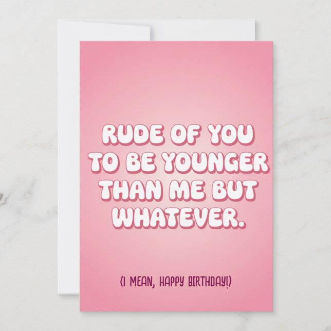 Tarjeta Festiva Maldición De Que Sean Más Jóvenes Que Yo, Pero Div (Anverso)