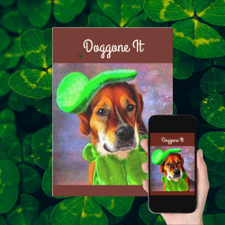 Tarjeta Festiva Maldita Sea Lindura Día de San Patricio Perro Pers