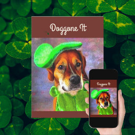 Tarjeta Festiva Maldita Sea Lindura Día de San Patricio Perro Pers