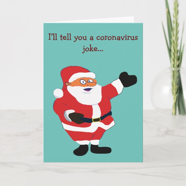 Tarjeta Festiva Malo Santa Covid 19 gracioso Chiste Humor clásico (Anverso)