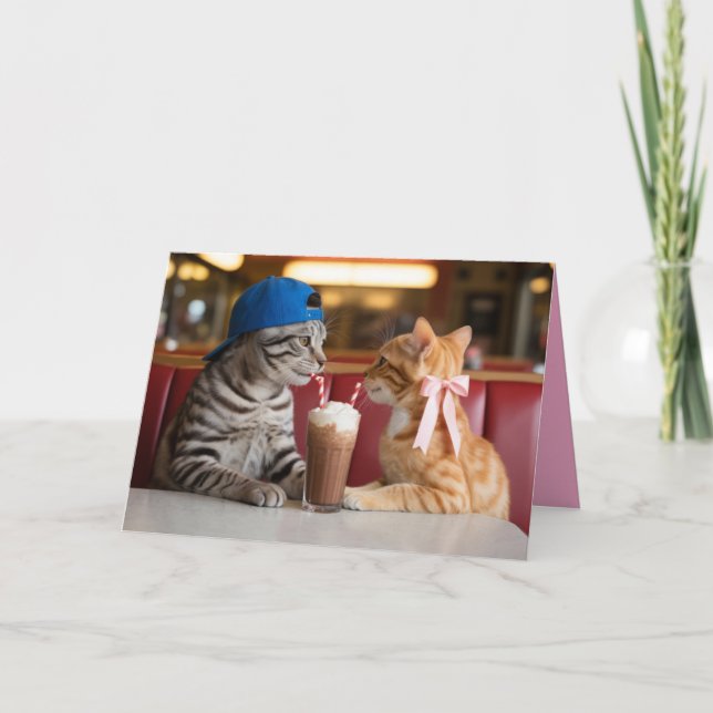 Tarjeta Festiva Malt Shop Valentine Card (Anverso)