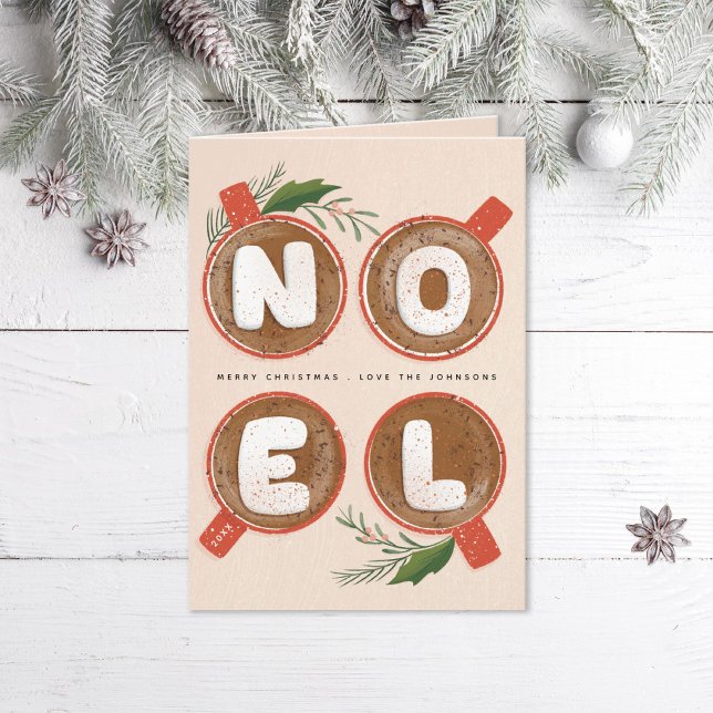 Tarjeta Festiva Malvaviscos de Noel para Chocolate Caliente  (Subido por el creador)