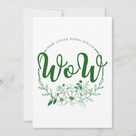 Tarjeta Festiva MAMÁ boca abajo dice ¡WOW!