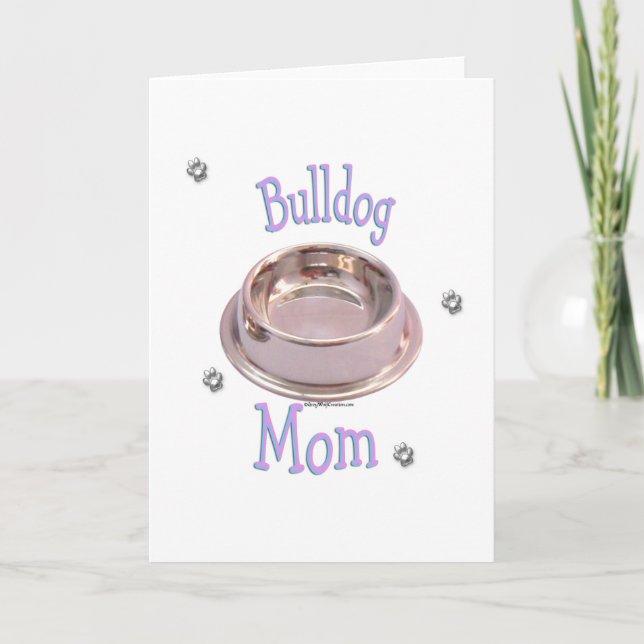 Tarjeta Festiva Mamá bulldog (Anverso)