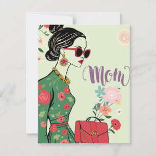 Tarjeta Festiva Mamá de alta moda